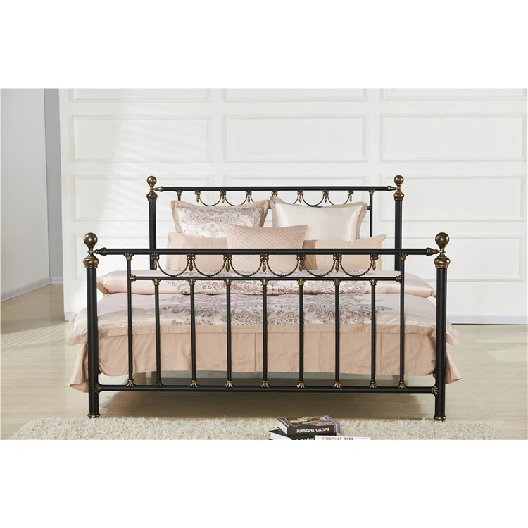 china manufacturer producer queen king double metal beds design iron furniture beds
