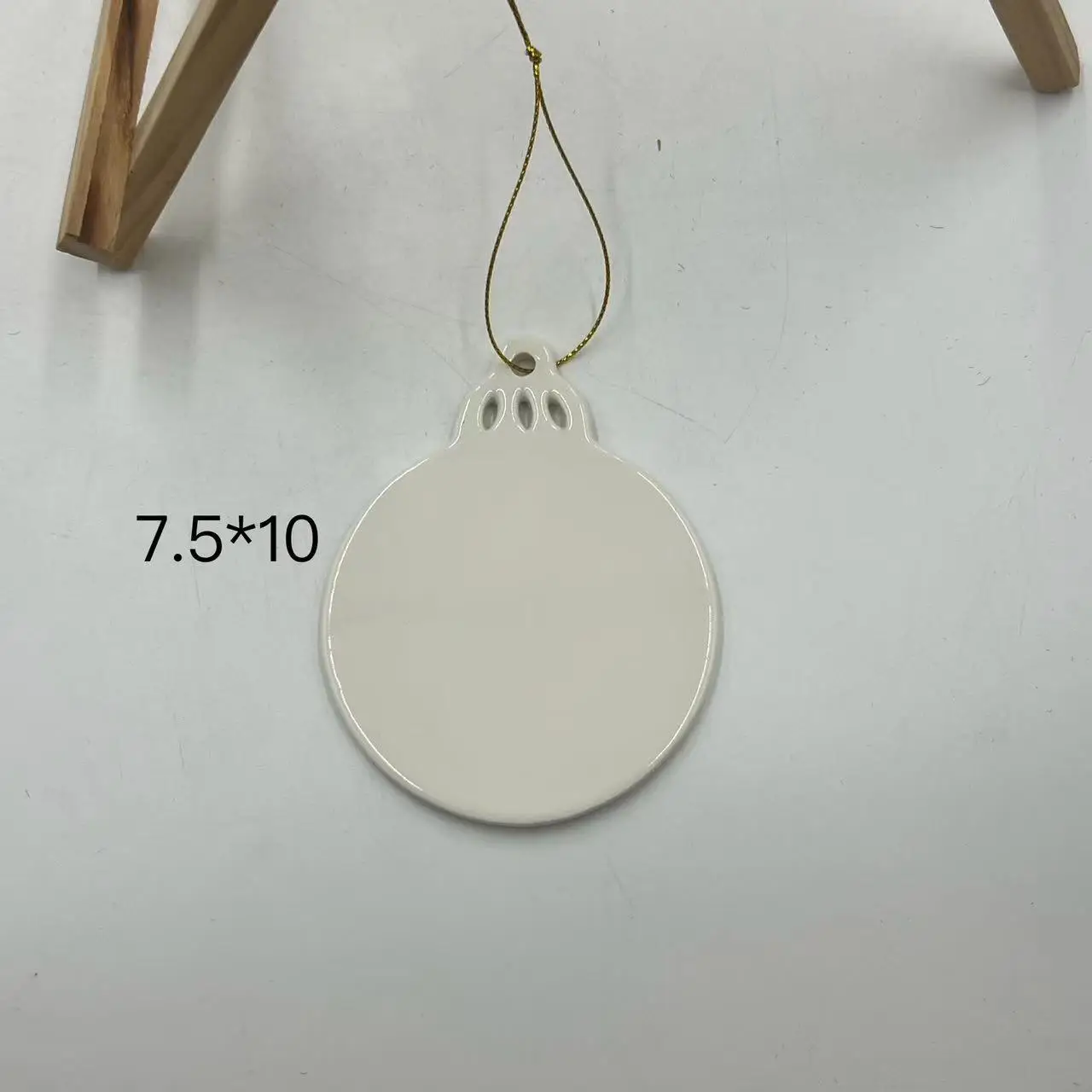 Wholesale Blank White Porcelain Pendant Custom Creative Christmas Ceramic Ornament Pendant