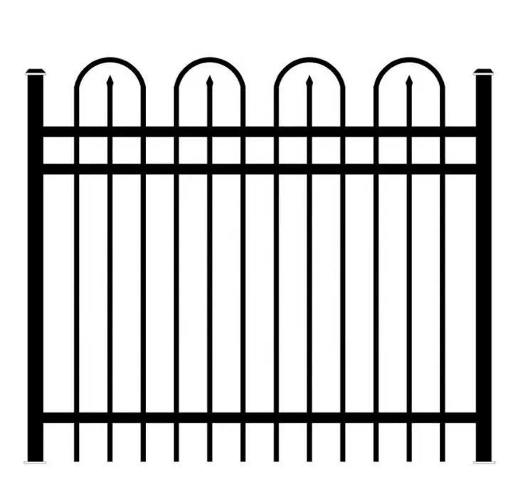 High quality Fencing Spearhead Iron Fence Panels Black Tubular Metal Fence for hot sale