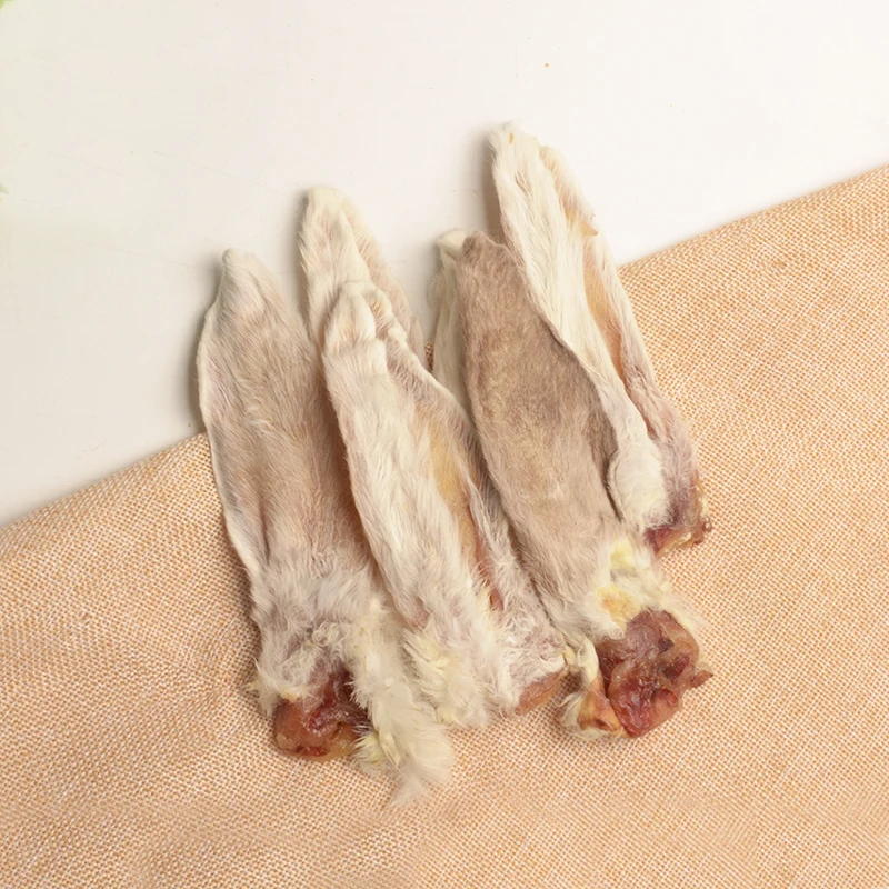 Оптовая продажа с завода сухие уголки для собак натуральные кроличьи уши жевательные