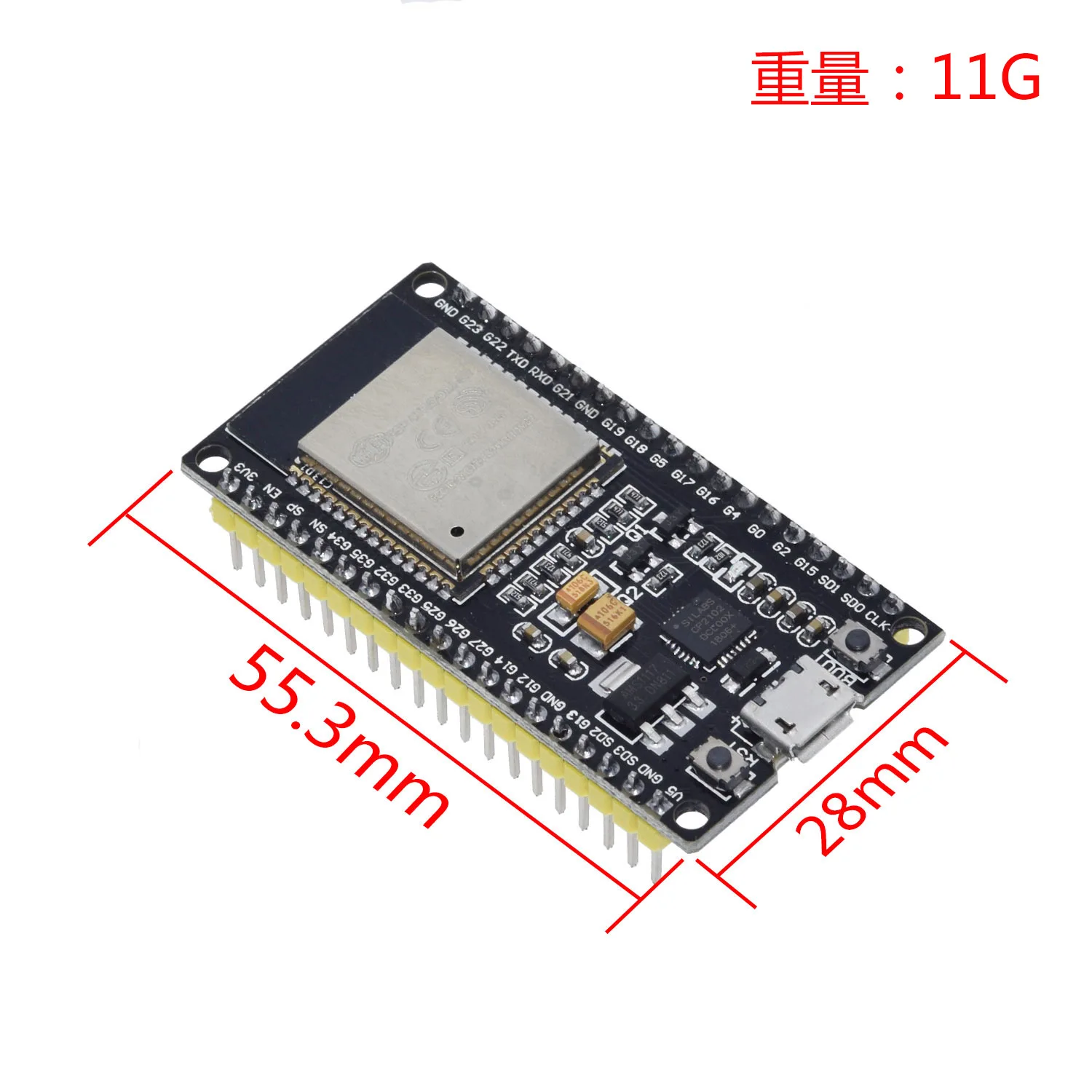Wireless WiFi+Blue-tooth Dual-core CPU Internet of Things ESP-WROOM-32 Goouuu-ESP32 Module Development Board