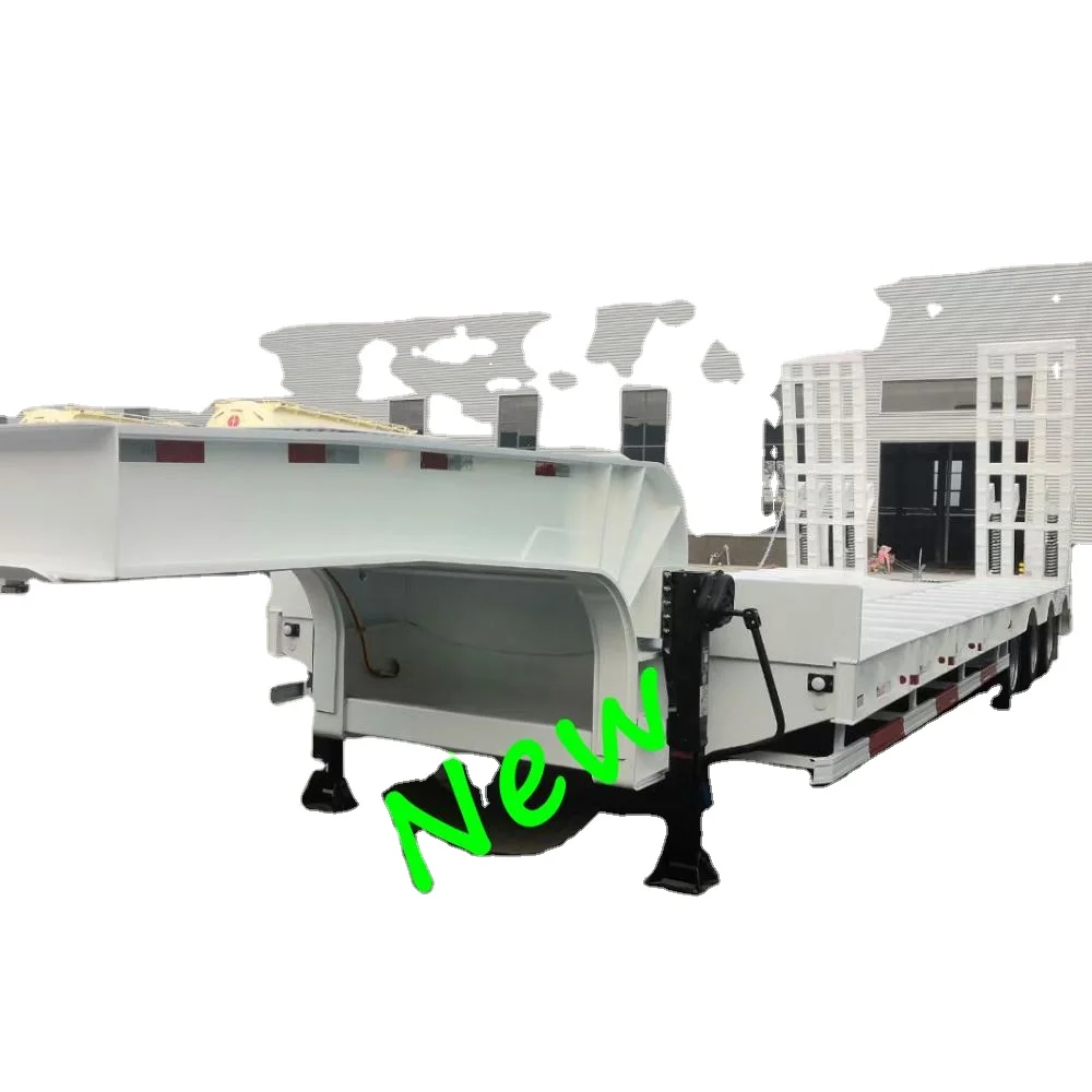 OYJD Trailers single line 3axles low flatbed trailer carbon Steel use excatator roller truck  40ft flatbed trailer  On sale