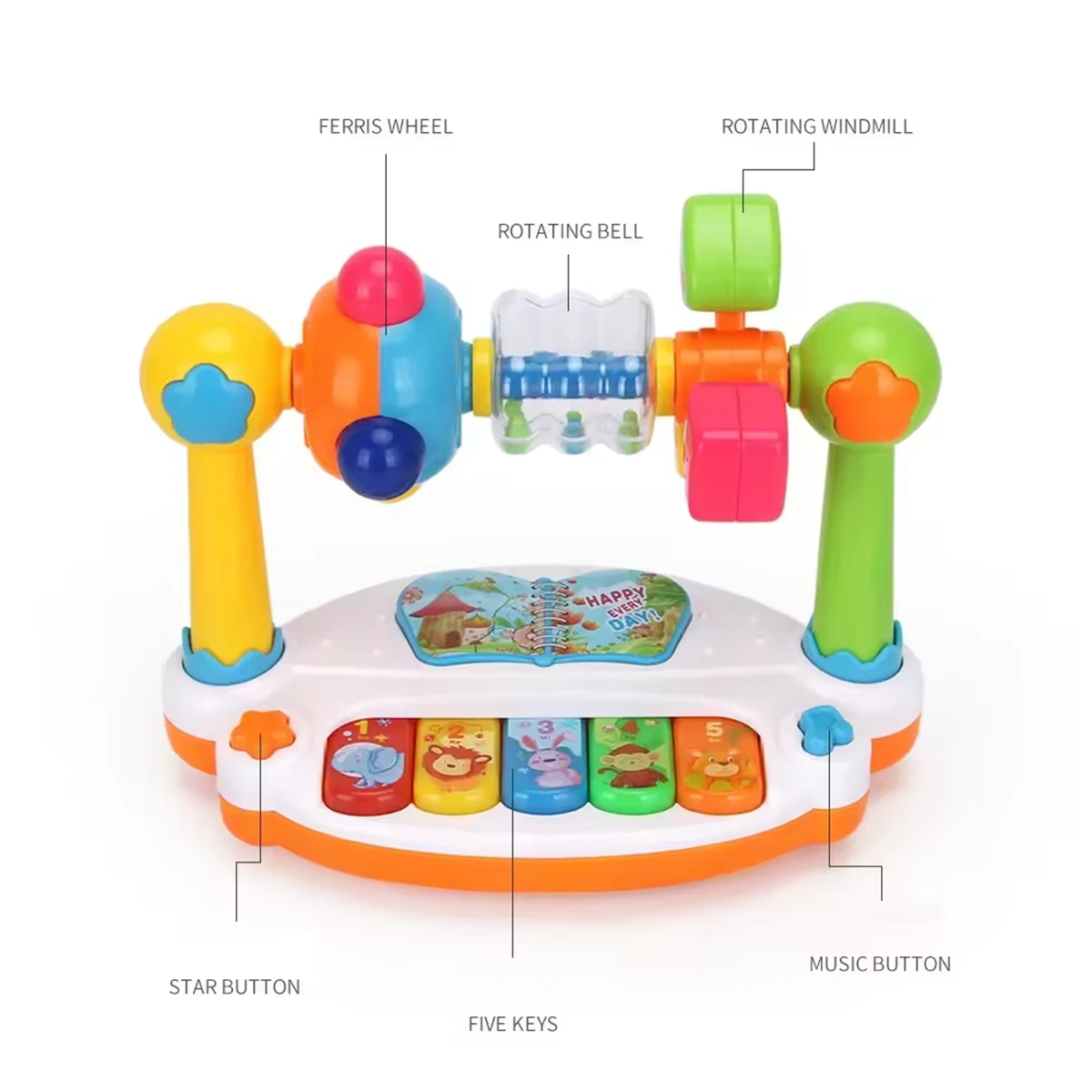 Early Educational Baby Musical Toy Learning Piano Enlightenment Light and Music Machine Baby TUMMY TIME TOY Baby Popular Gifts