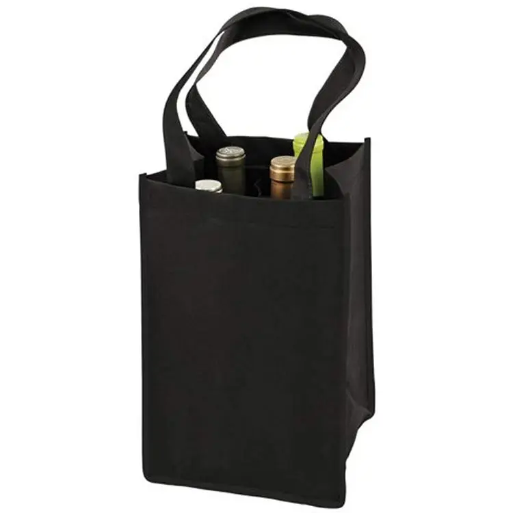 Оптовая продажа, многоразовая прочная Нетканая сумка для винных бутылок с принтом на заказ