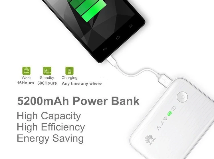 Hua-wei E5730S Ethernet 3G Mobile WiFi Hotspot 42Mbps Support Wireless to Wired Network 5200mAh Power Bank Functions