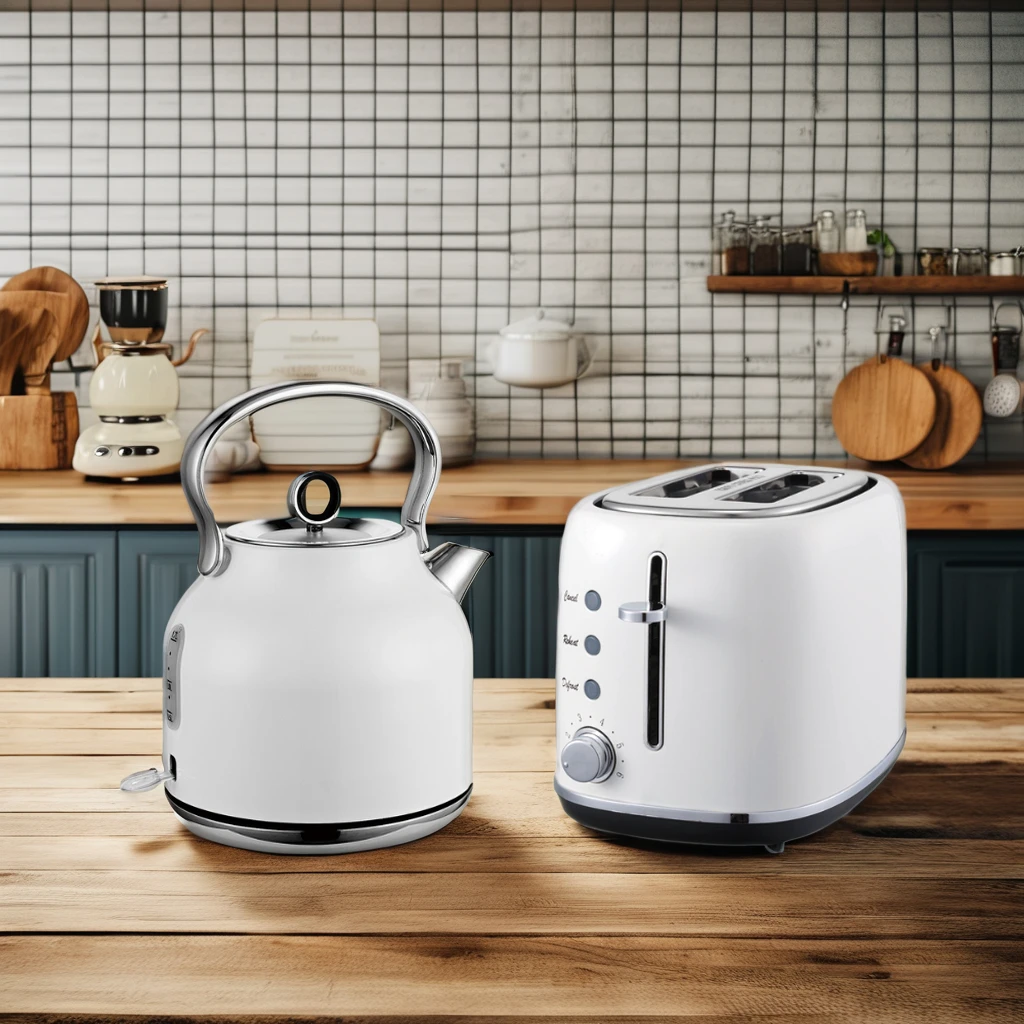 China Supplier Kettle Electric Home Appliance Sets Retro Toaster for Kitchen
