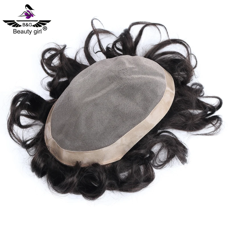 Mens toupees human hair factory in china wholesale european hair france lace male wig pieces natural wavy size 8x10