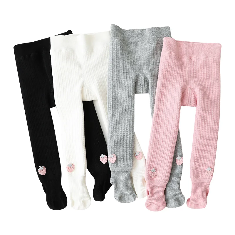 Осенне-зимние Бархатные гольфы для девочек Детские Колготки с рисунком клубники