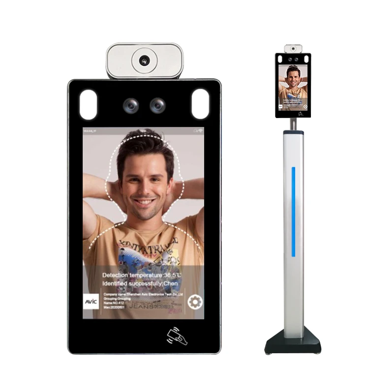 Factory direct price 8 inch infrared- android 7.1 tablet face recognition camera non-contact thermometer