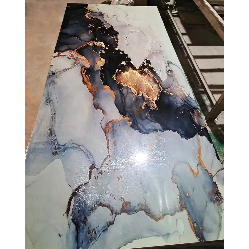 Quality life 1220x2440mm Marble board Easy install PVC marble Panel TV wall 3D printing PVC Marble stone pattern UV Wall Panel