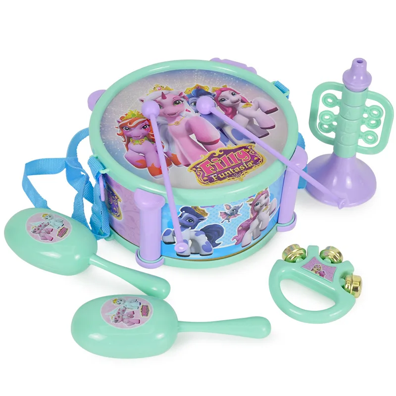 5-piece set of jazz drum instrument combination hand drum set for babies toy baby rattle toys