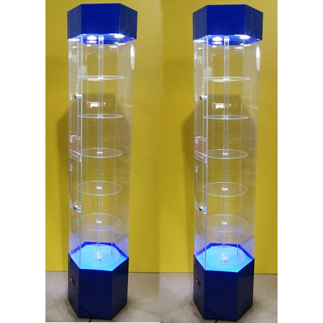 Glass display shelf with LED light