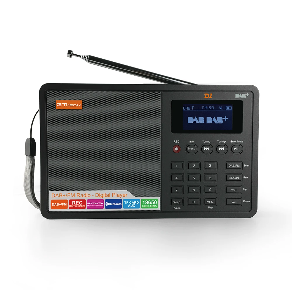 Заводская цена GTMEDIA D1 портативный цифровой DAB радиоприемник am + FM BT с 1 8