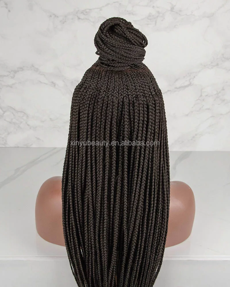 different styles synthetic full lace front cornrow braid wigs for black women, wholesale glueless box braided laces wigs vendors