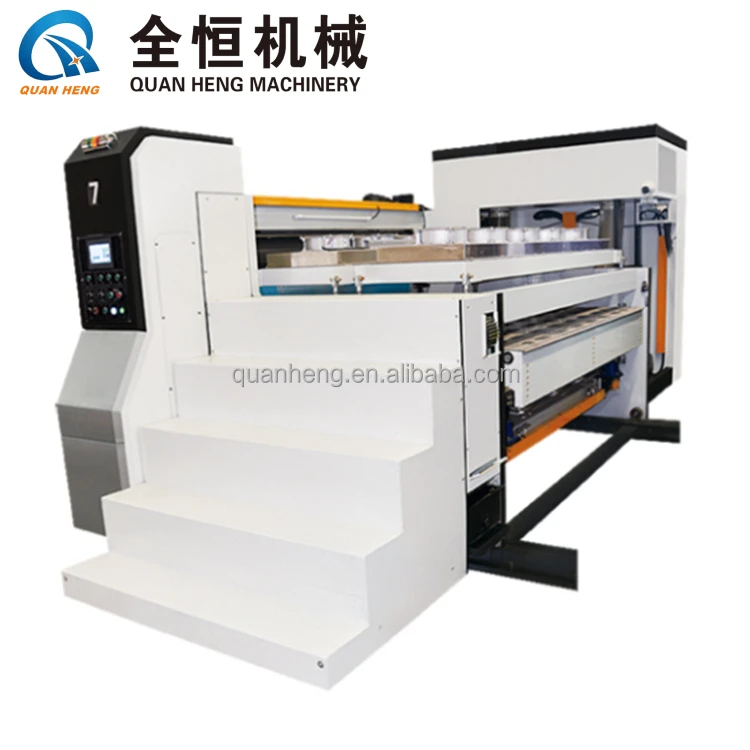 Corrugated carton box high definition flexo ink printer slotter varnish dyer rotary die cutter machine
