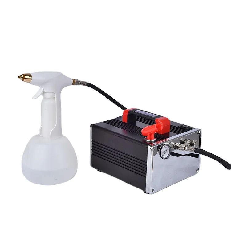 HS-317K small air compressor plus paint gun Mini Pressure Adjustable Air Compressor Electric Machine Air Tank Inside