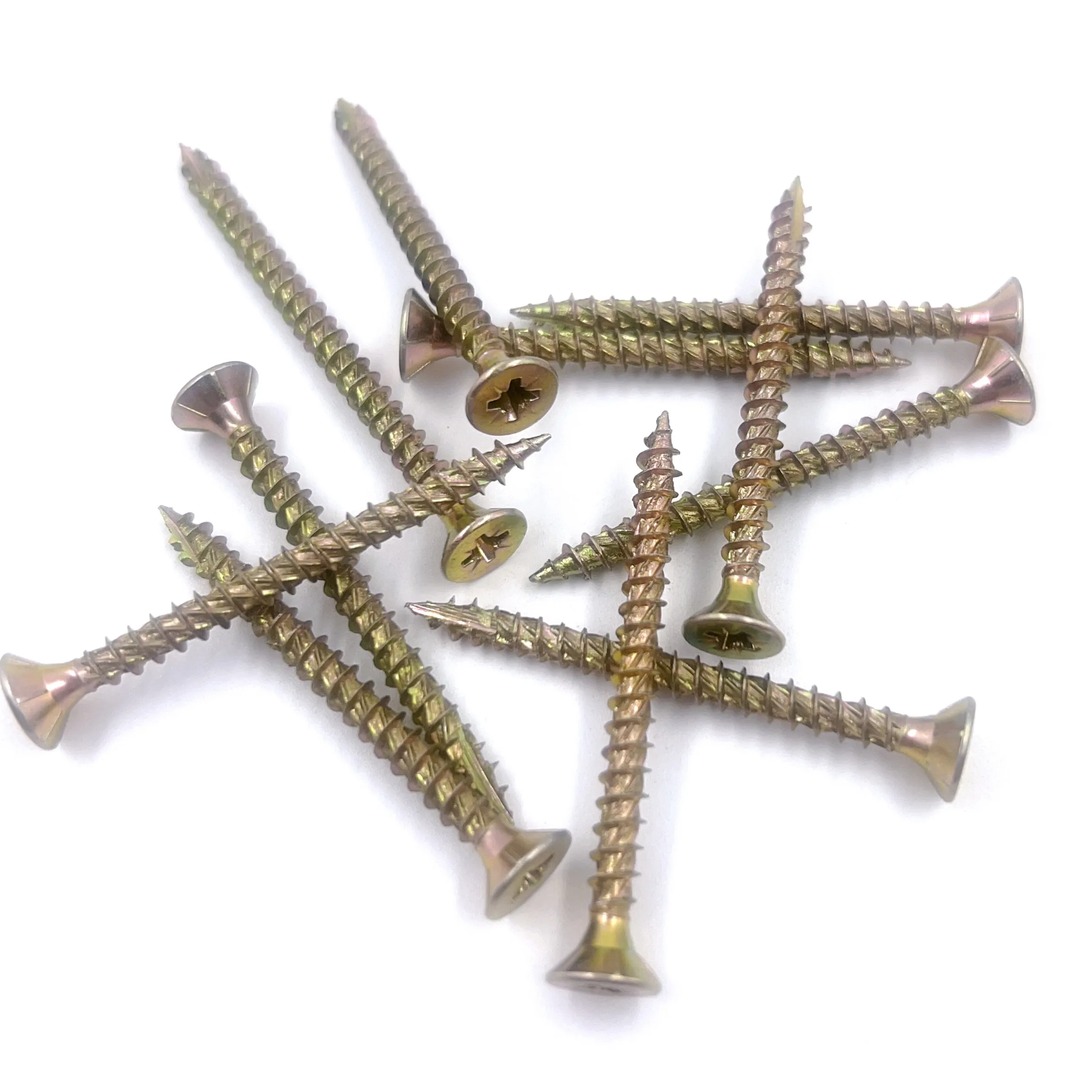 Turbo Rifled Shank self Tapping wood screw pozidrive flat head zinc chipboard screw Turbo screw