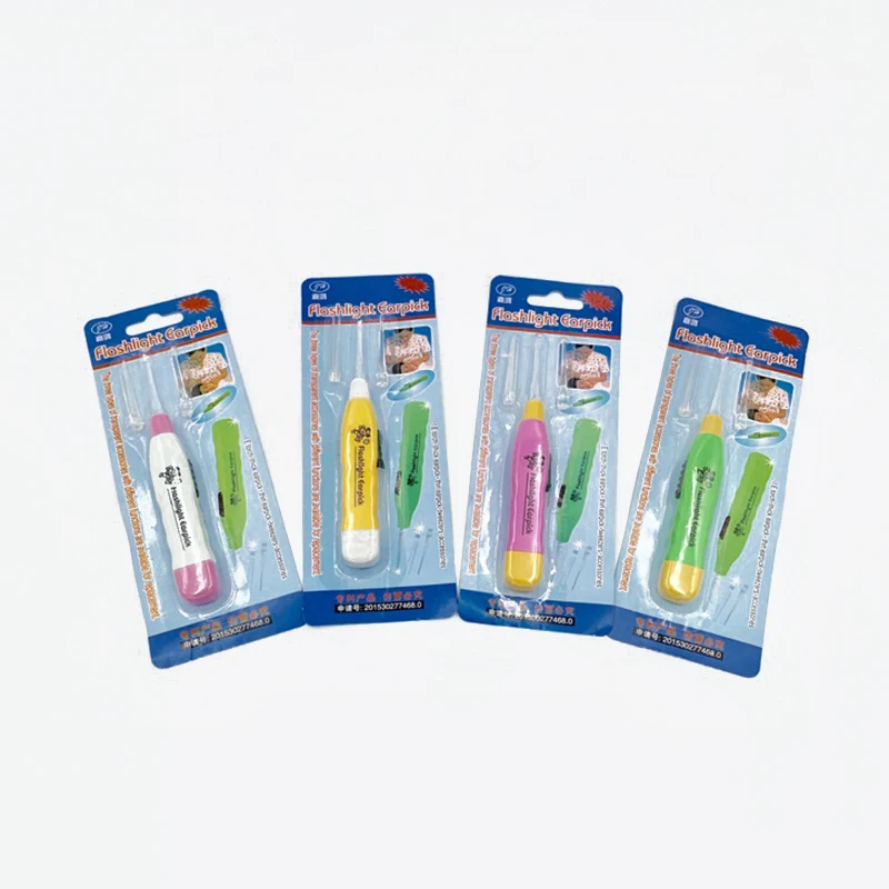 Kids Baby Safe Ear Wax Pick Ear Cleaner Earpick Spoon Earwax Curette Remover Tool with LED Flash Lighting