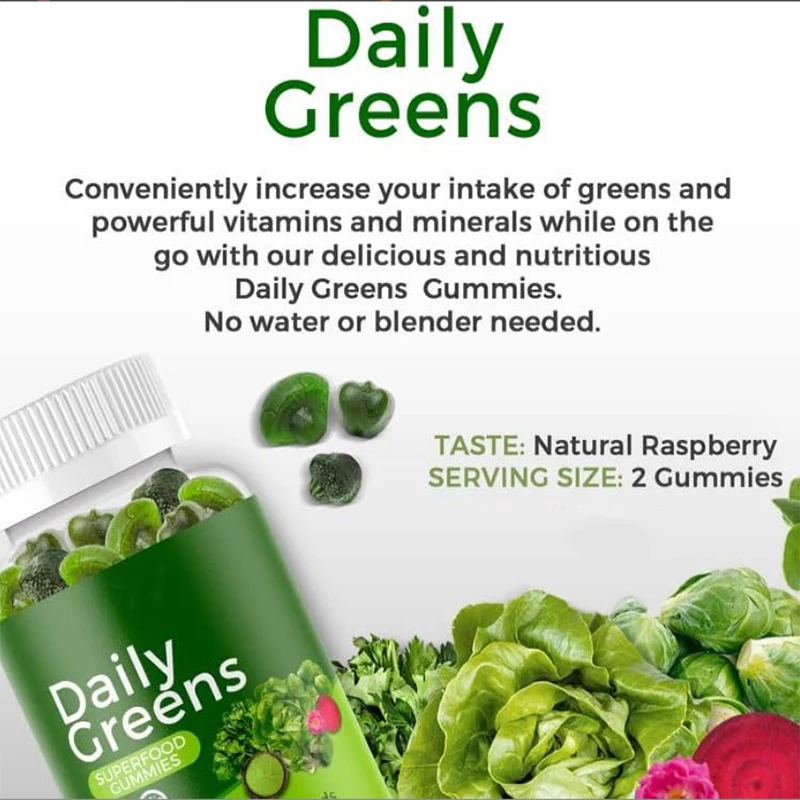OEM/ODM/OBM Vegan Sugar Free Super Green Gummies Collagen Weight Loss Detox Super Greens Gummies Health Support