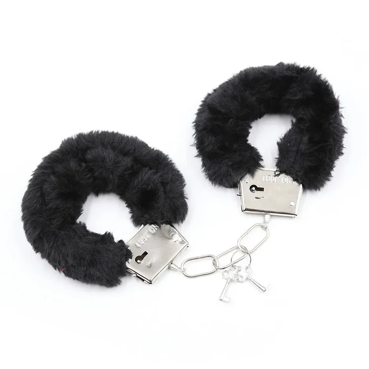 Adjustable Plush Handcuff Sex Ankle Cuff Restraints EyesMask Tickling Feather Sweep Chicken Hair Sex Toys For Woman Accessories