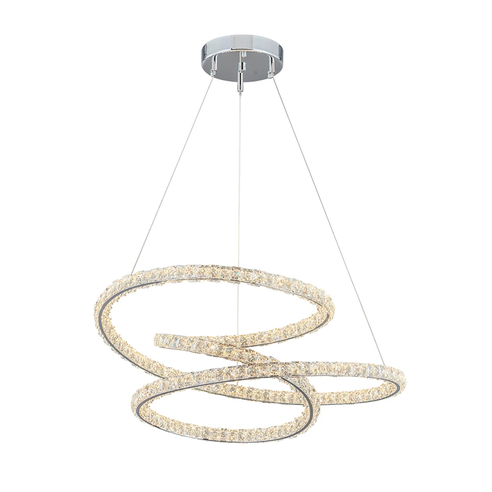 New chrome Art crystal LED crystal glass villa pendant lamp Luxury crystal chandelier