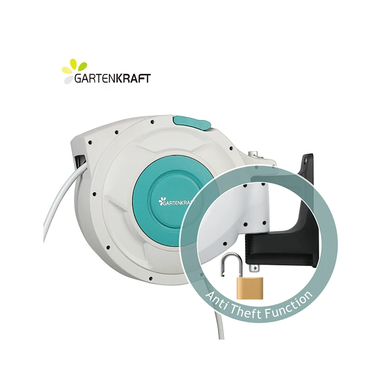 GARTENKRAFT Factory Hot Selling 20 Meters Auto Garden Pipe Automatic Water Hose Reel