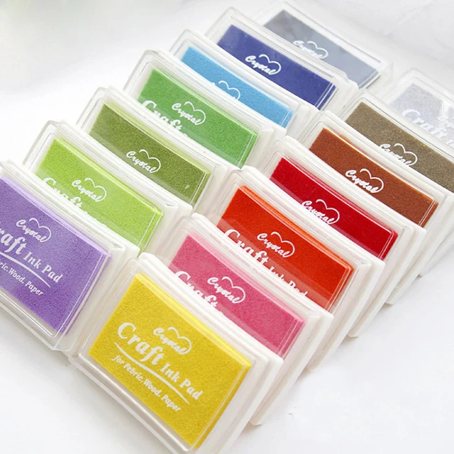 High Quality Square Colorful Cartoon Non Toxic Kids Toy Craft Stamp Ink Pad