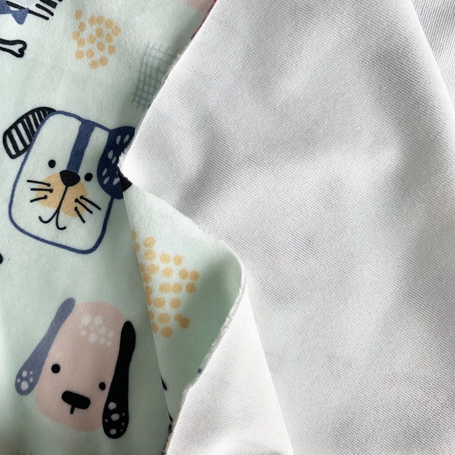 NO MOQ Custom Printed soft Minky spandex stretch precut fabric