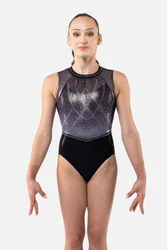 Custom Design Girls Dance Costumes Sleeveless Spandex Competitive Performance Wear Women Rhinestone Gymnastics Leotards