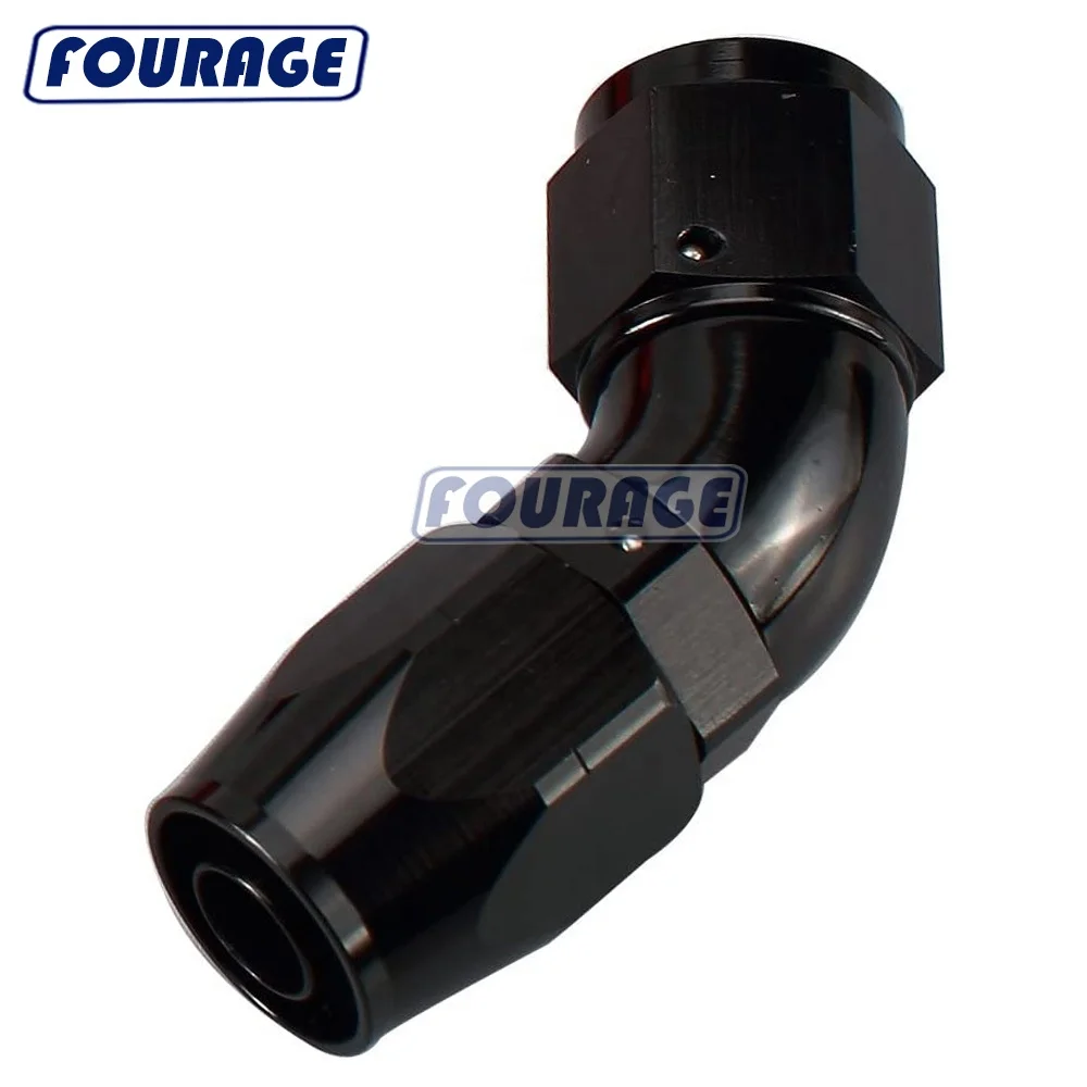 Automotive part Aluminum Anodized 45 Degree One Piece Full Flow Swivel Female AN Thread to AN Oil Fuel Hose End Fitting Adapter