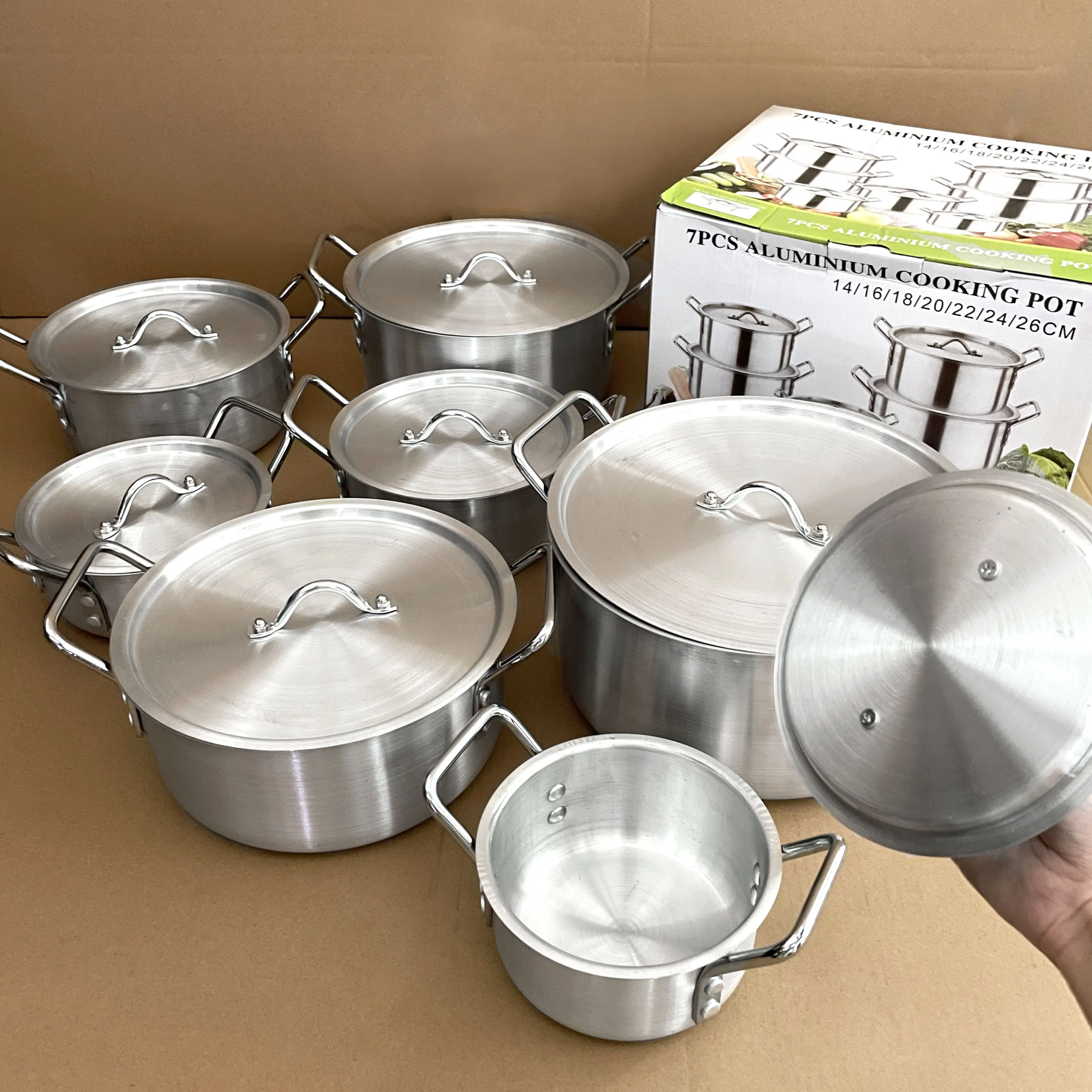 TIANKANG factory 14pcs aluminum cookware set kitchen ware pot set juego de ollas induction cooking soup pots casseroles