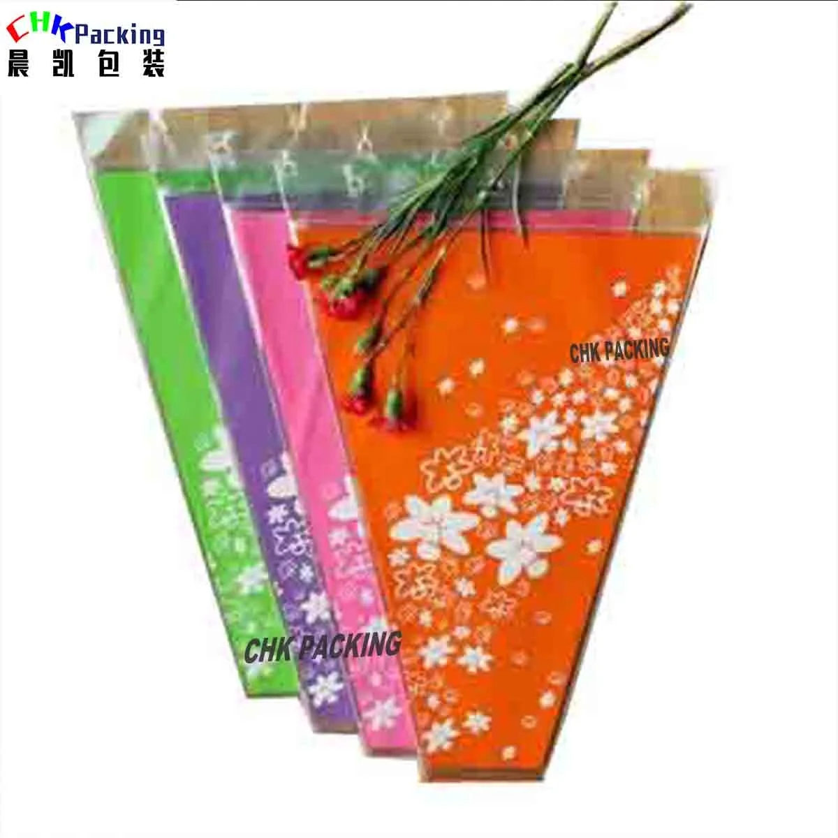 Китайский высококачественный цветочный горшок с принтом пла, рукава для букета/пластиковая упаковка, упаковочные рукава для разрезанных цветов