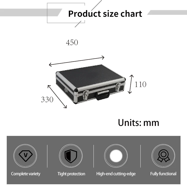 EVEREST APC008 DRX Aluminum Metal Hard Carrying Protective foam Case barber Briefcase Tool Case