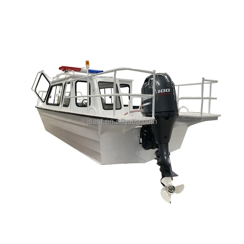 Customized Speedboat aluminum alloy boat GPS map V type 5-8 meter passengers sofa kitchen toilet bathroom fiberglass yacht motor