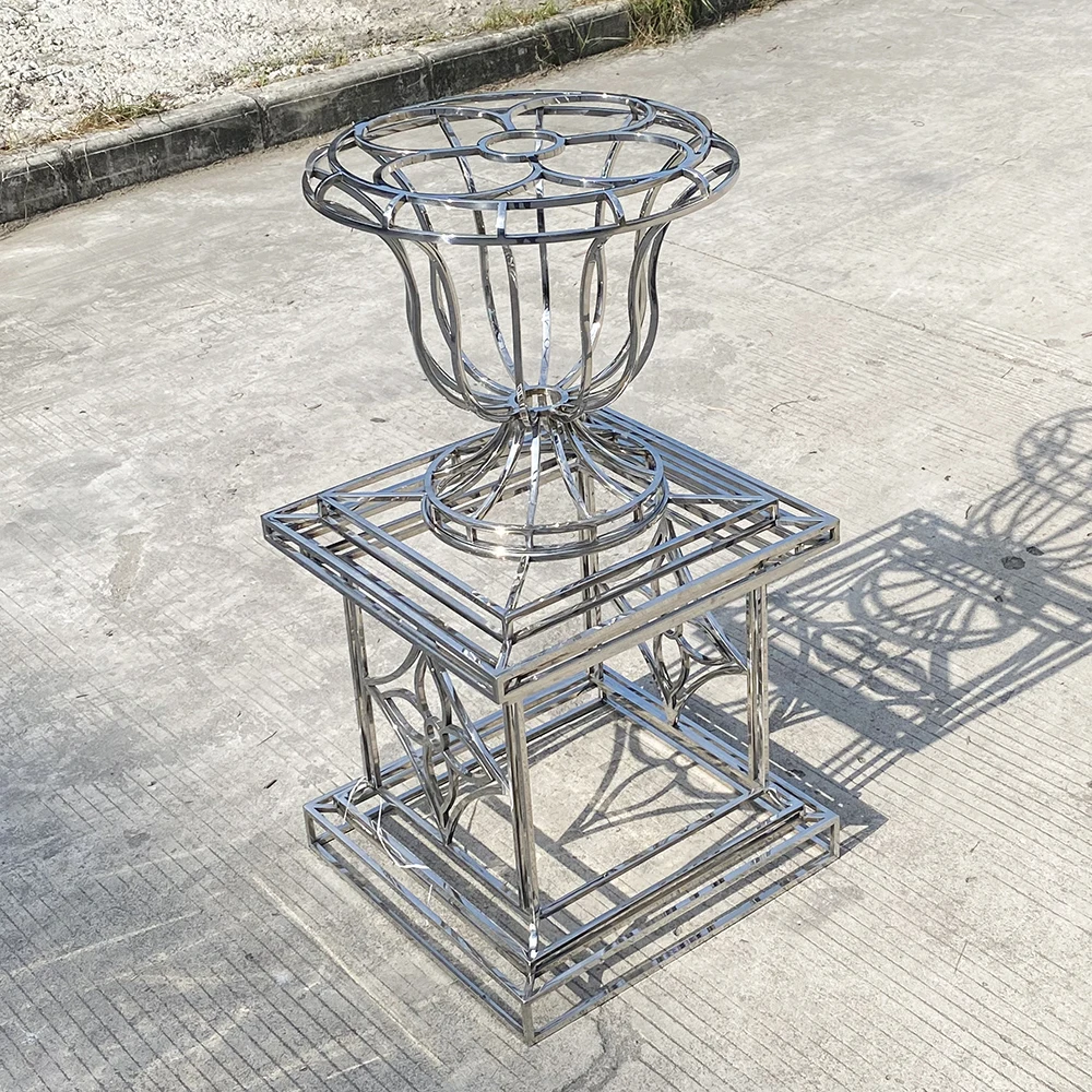 OEM customize Stainless Steel Mirror Square Table Legs Metal Chrome Dining Table Legs Electroplated Table Frame for Home Office