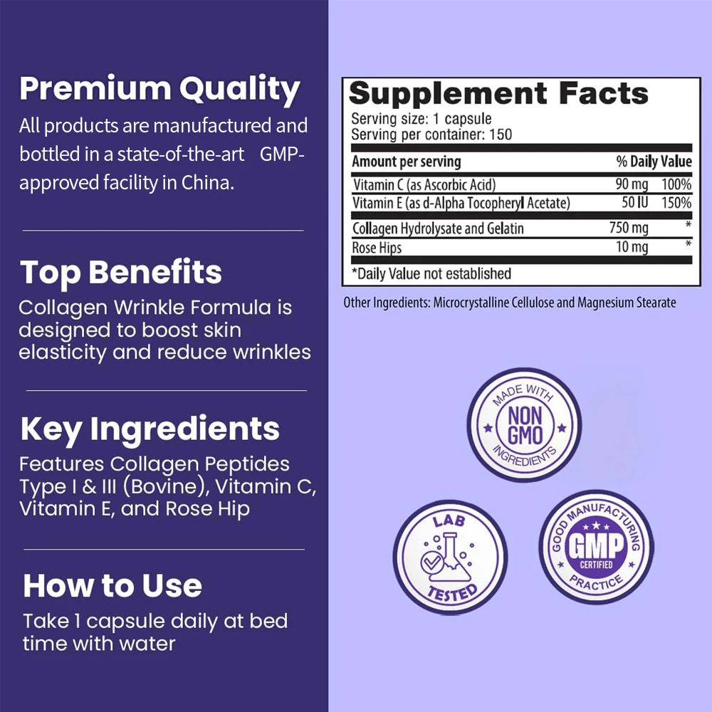 \Wholesales Increased Cutaneous Respiration Provides Collagen for Bones Joints Cartilage Natural Collagen Capsules