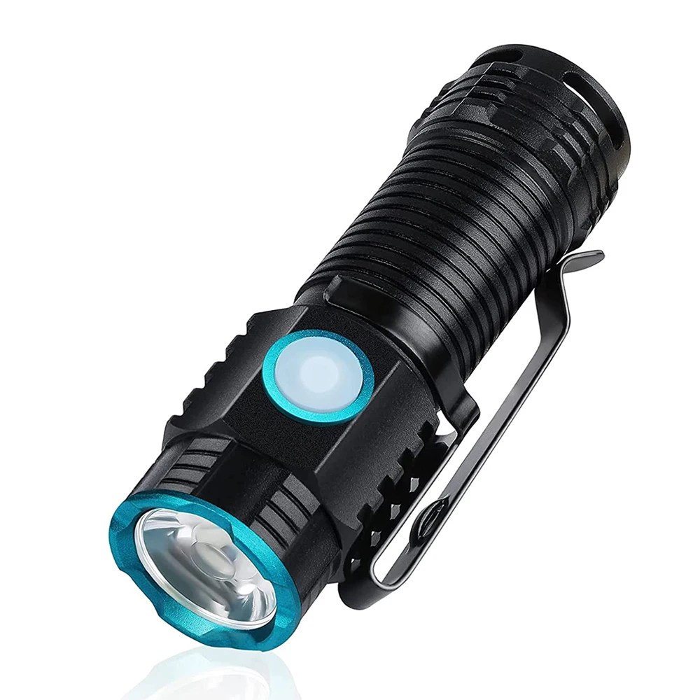 Amazon new products Super Bright 1000 High Lumens Rechargeable Compact LED Lightweight Pocket Mini Flashlight with Clip