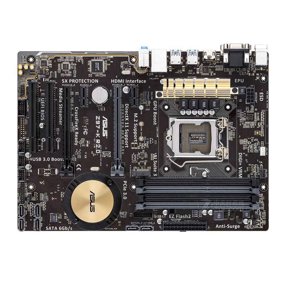 Б/у Asus Z97-K R2.0 для рабочего стола материнской платы LGA 1150 DDR3 USB2.0 USB3.0 32 ГБ для I3 I5 I7 процессор Z97