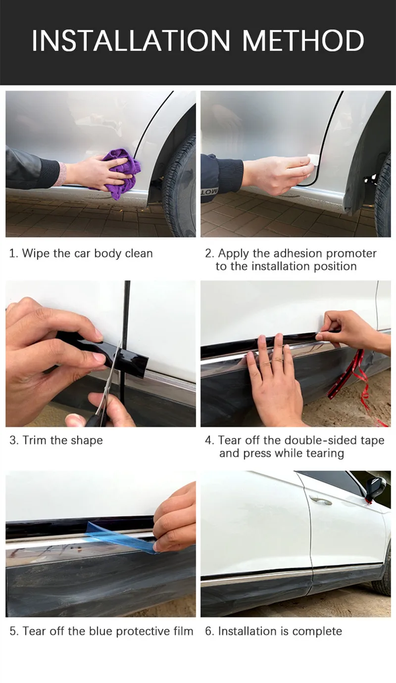 Car Door Edge Scratch Guard 10X15M Car Chrome DIY reflective silver Trim Strip For Car Window