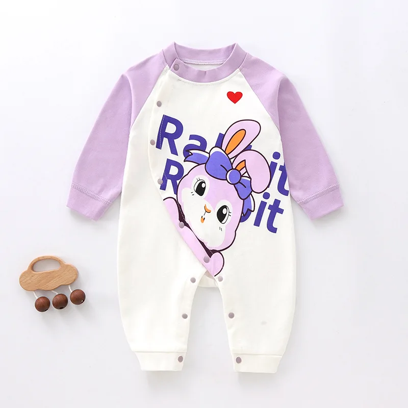 New Long Sleeve Combed Cotton Printed Romper