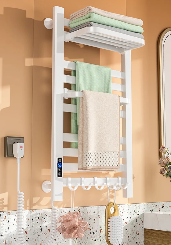Hot Sale Household Intelligent Thermostatic Drying Heating Rod Smart Towel Rack Bathroom Radiator Heated Electric Towel Warmer