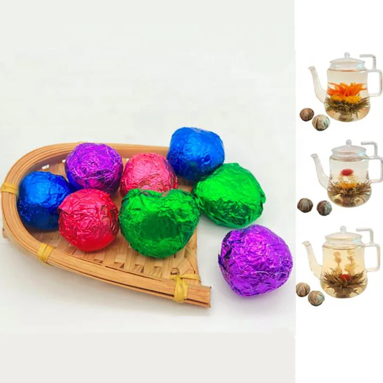 Gift packing Chinese Hand made Flower Tea Marigold Lily  Flavor tea ball Blooming tea