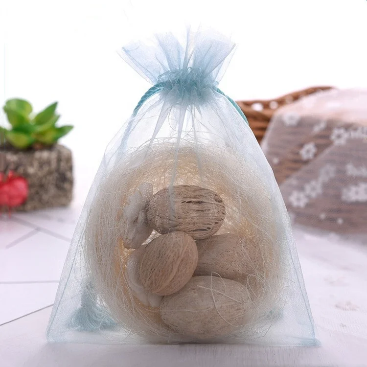 Производитель производит светло-голубой Кисточкой drawstring Органзы розничный мешок пылезащитный мешок