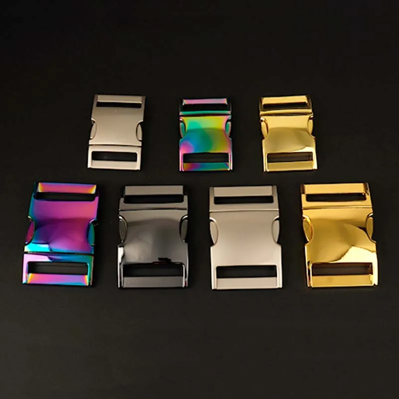 High Quality In stock Custom Color Metal Dog Collar Accessories 15mm Quick side release buckle for pet collar metal hardware