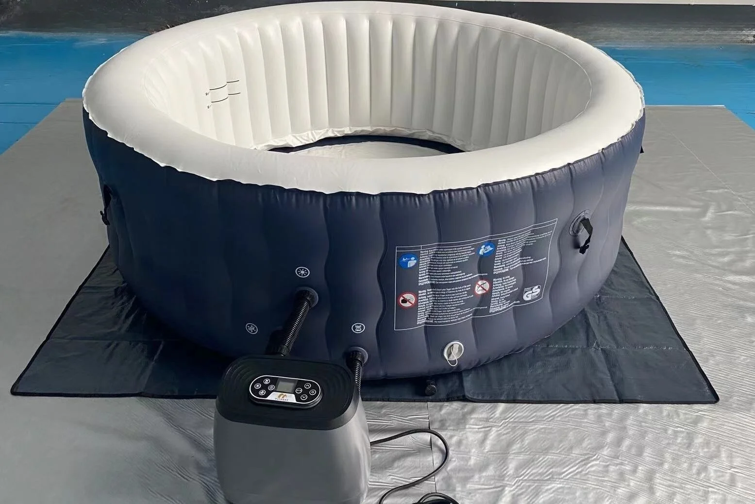 Inflatable Spa Tub 3 Person Inflatable Spa Pool Whirlpool Hot Tub Massage Spa 198*65cm