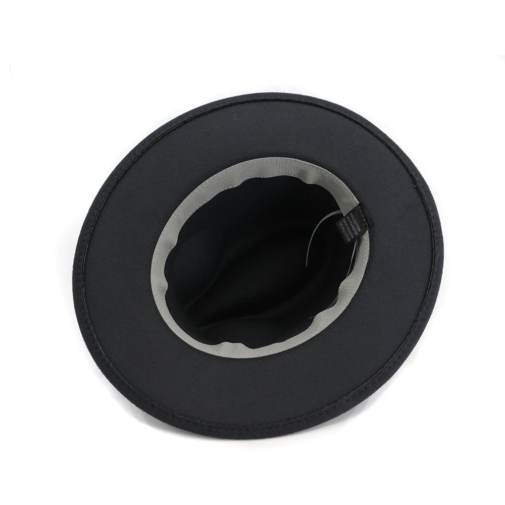 Шляпа в национальном стиле в Западном ковбойском стиле с перекрестными краями, популярная осенне-зимняя шерстяная джазовая шляпа, фетровая шляпа для мужчин и женщин, фетровая шляпа