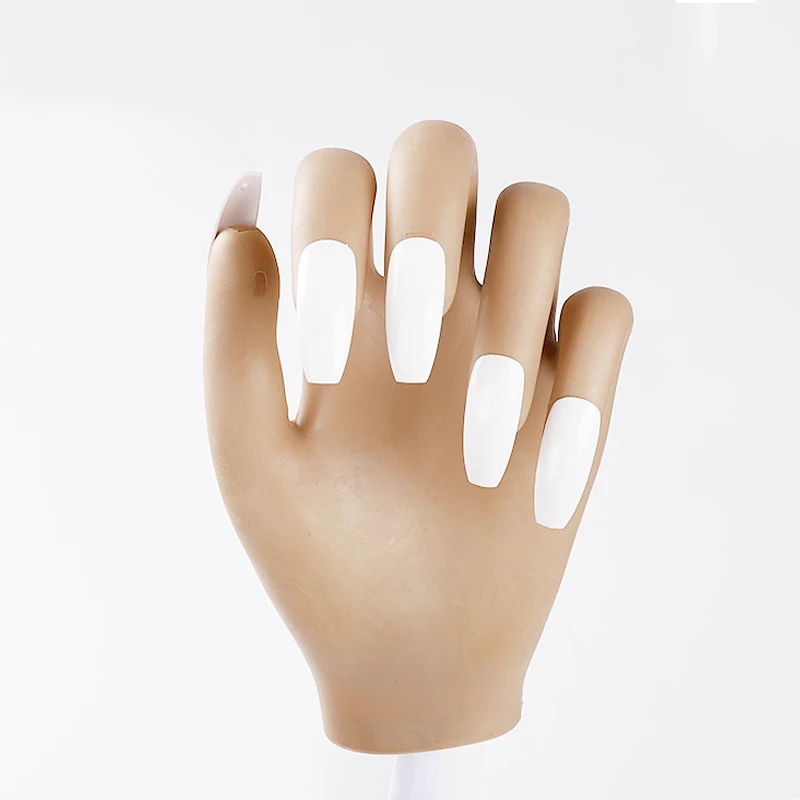 Novice Training Artificial Prosthetic Hand Manicure Tools Silicone False Nail Practice Hand Rest For Nails Art Salon