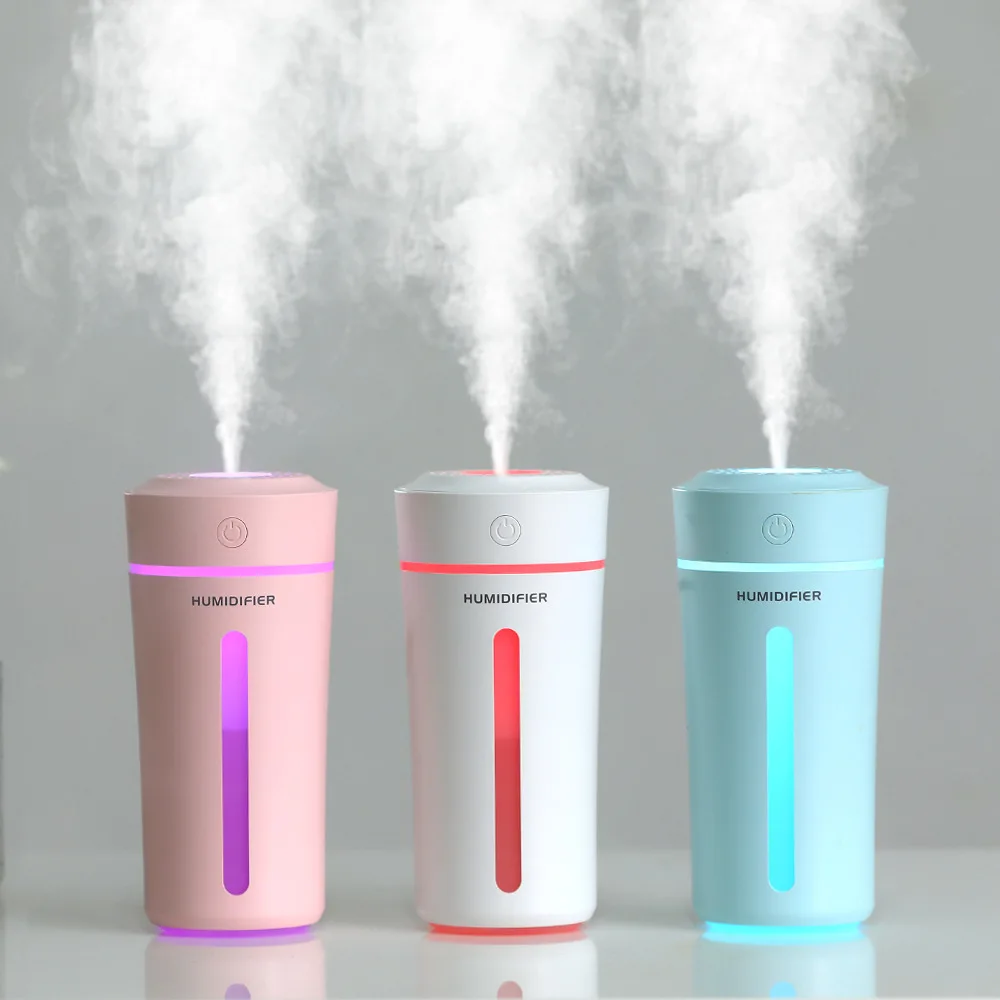 Customized cup shape colorful light usb rechargerable nanometer spray portable mini ultrasonic air humidifier