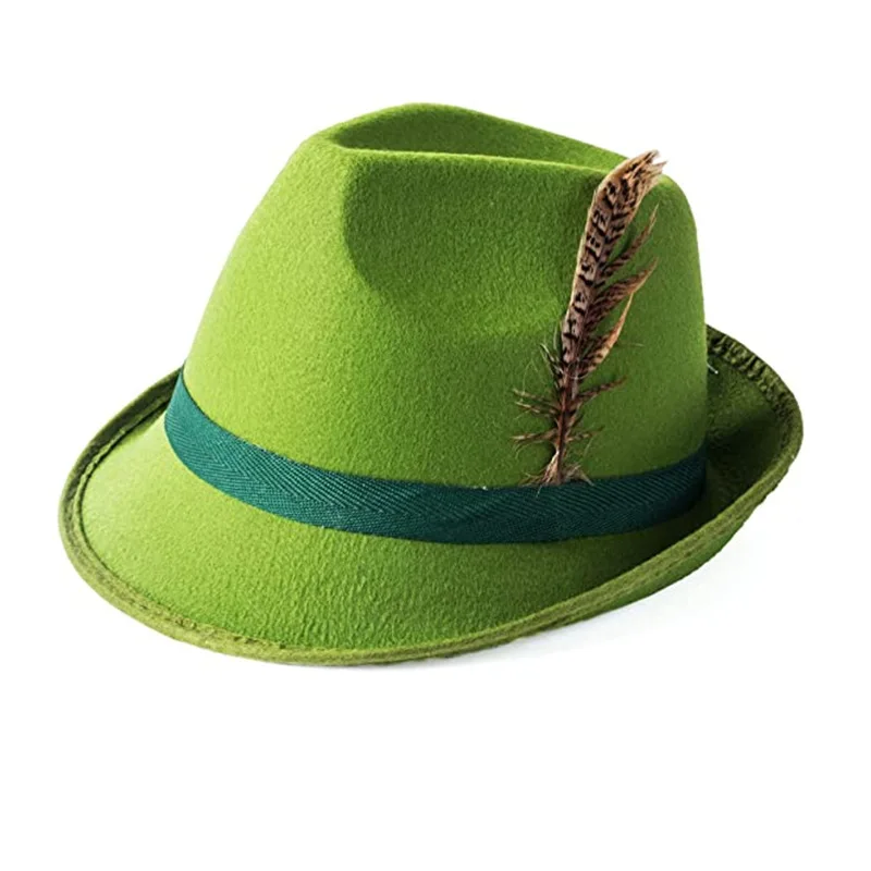 2024 New Style Custom Felt Fedora Cap Party Top Men German Beer Oktoberfes Hats