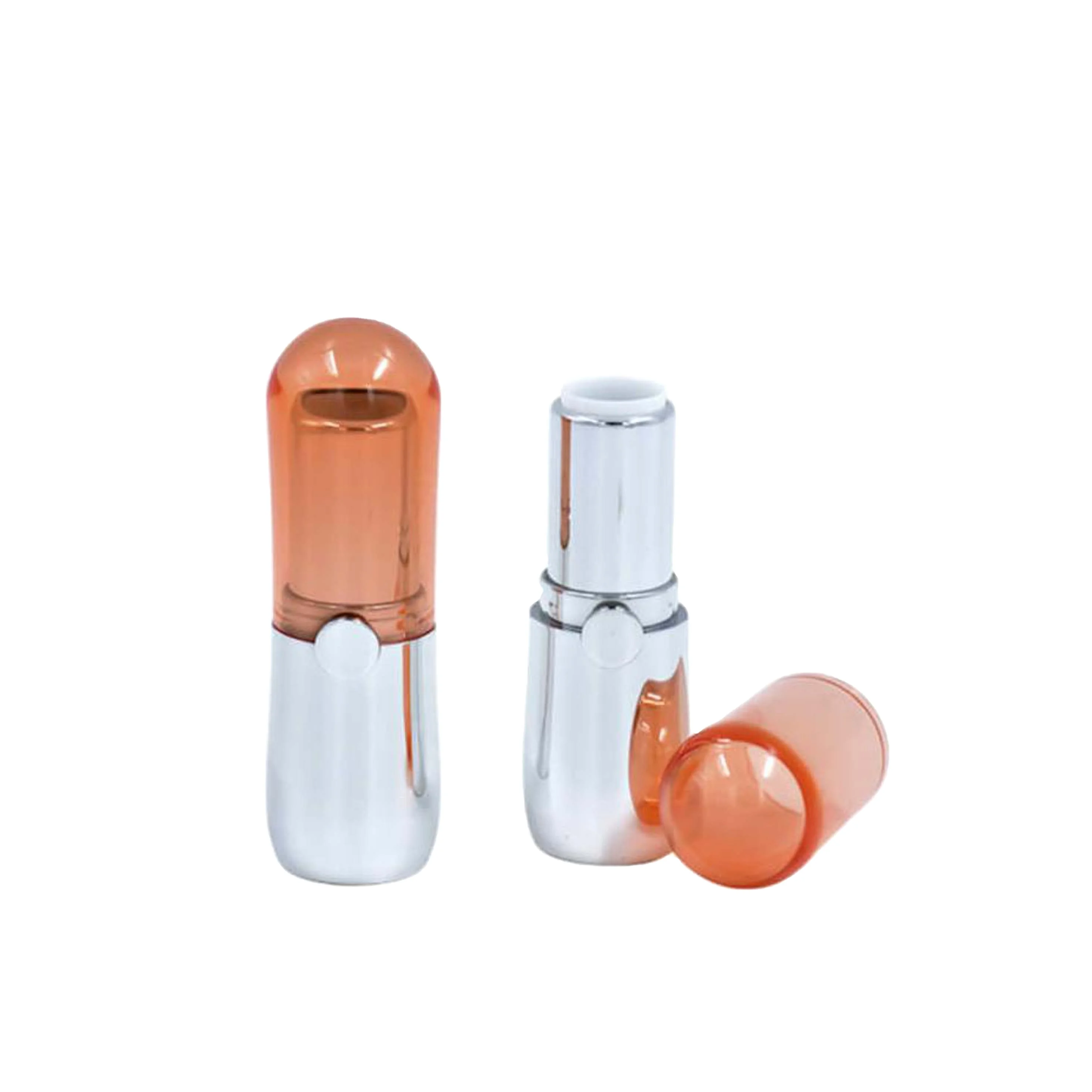 Small capsule shape plastic cosmetic lipstick tube  packaging with colorful cap